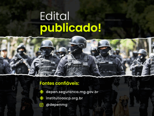Sejusp MG abre edital para concurso da Polícia Penal com 1.178 vagas