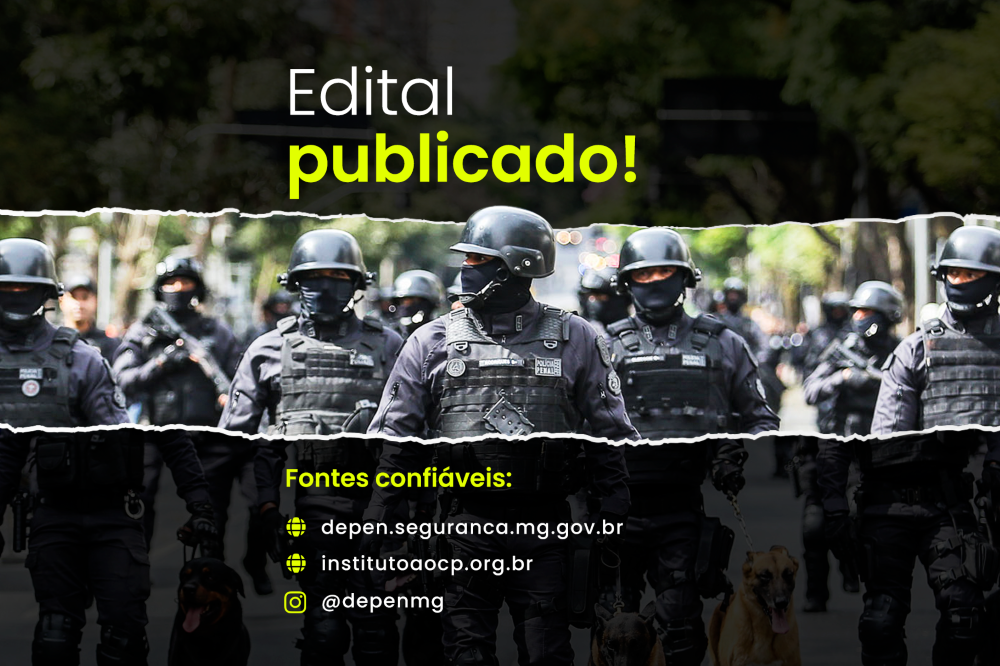 Sejusp MG abre edital para concurso da Polícia Penal com 1.178 vagas